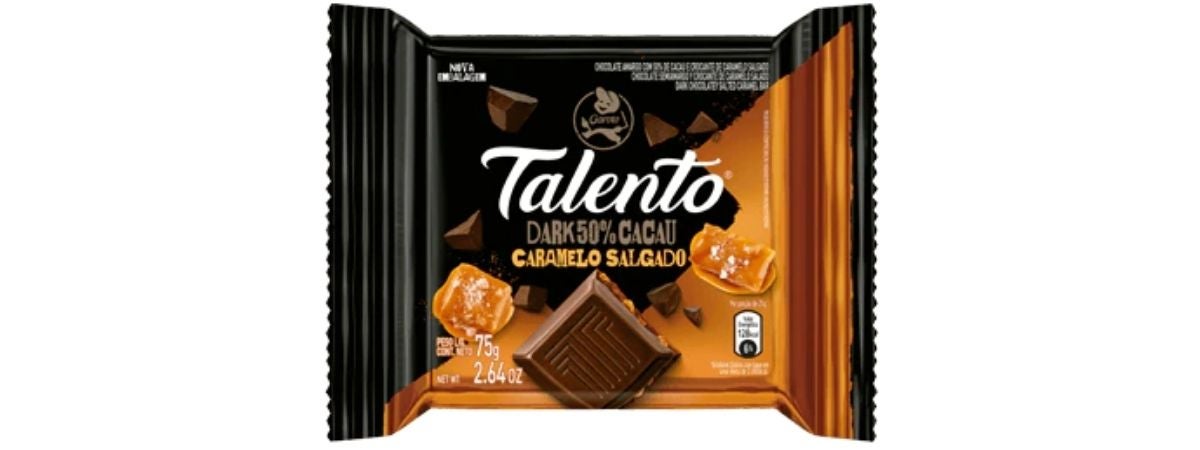 Chocolate Garoto Talento Dark Caramelo Salgado g Nestlé Receitas Nestlé