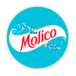 Um círculo azul com o logotipo de Molico Nestlé na cor vermelha.