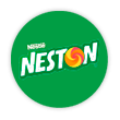 Um círculo verde com o logotipo de Neston Nestlé na cor branca.