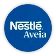 Um círculo azul com o texto Nestlé Aveias escrito em branco no centro.